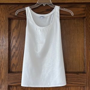 Express White Shimmery Tank Top Small